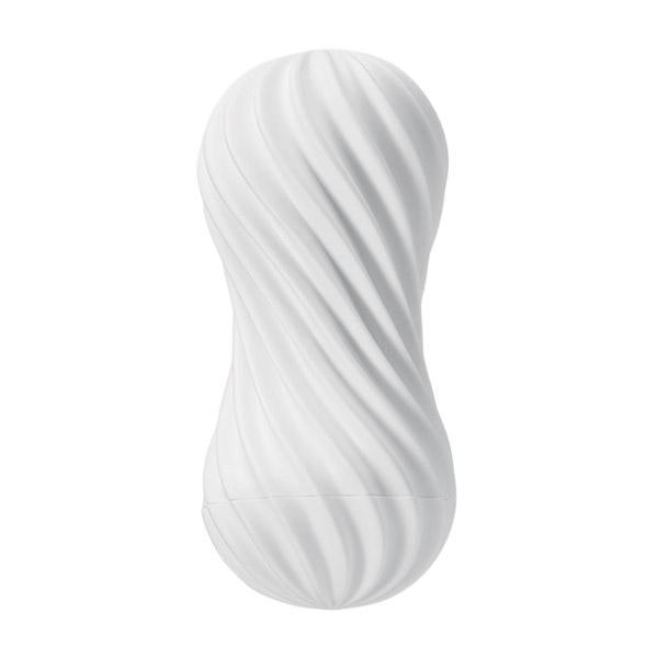 Black Tenga Flex Reusable Stroker with a spiraling suction effect.
